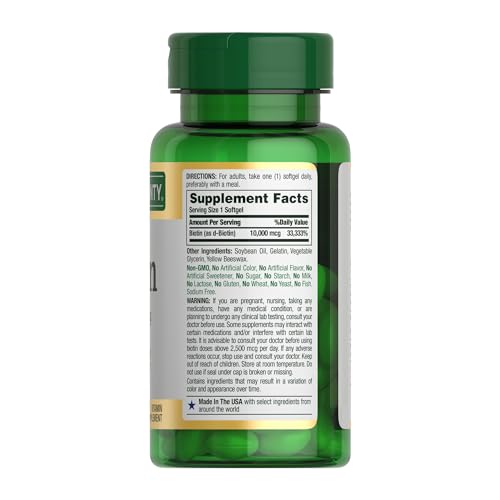 Nature's Bounty Biotin Softgels for Hair, Skin, Nails