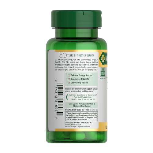 Nature's Bounty Biotin Softgels for Hair, Skin, Nails