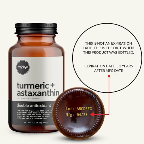 Mobisyn Organic Turmeric & Astaxanthin Supreme Supplement, 30-Day