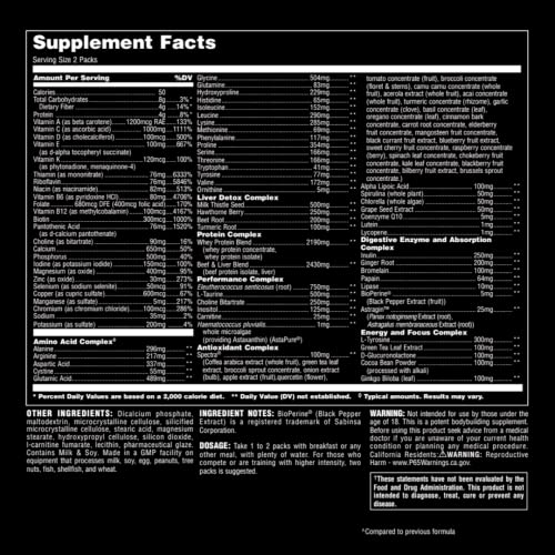 Animal Pak - All-in-One Vitamin & Supplement Pack - Zinc, C, B, D, Amino Acids - Sports Nutrition Vitamins