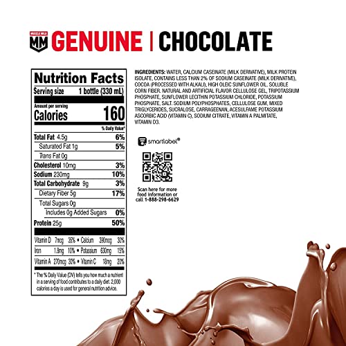 Muscle Milk Chocolate Protein Shake, 25g, 11.16 oz