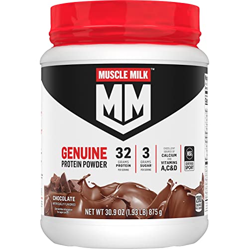 Chocolate Muscle Milk Protein Powder, 1.93 lbs, Vitamins