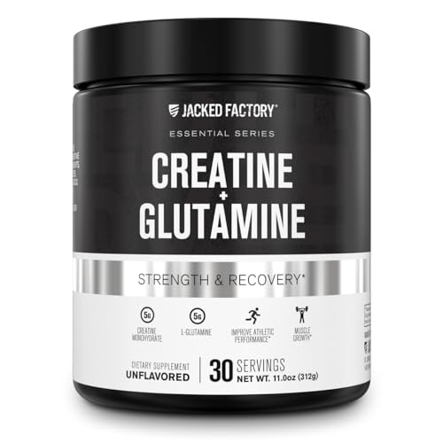 Creatine & Glutamine Supplement for Muscle Recovery - 30 Servings
