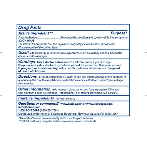 Boiron Oscillococcinum for Flu Relief - 72 Doses