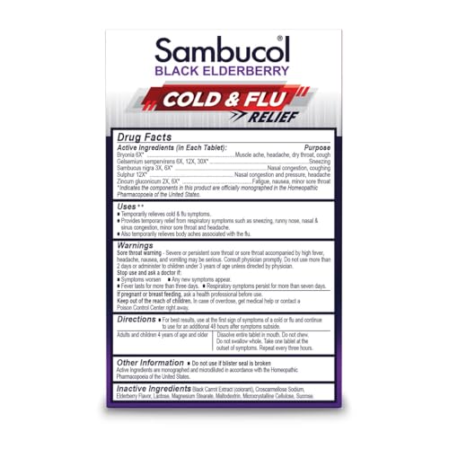 Sambucol Cold & Flu Relief Tablets - 30 Count