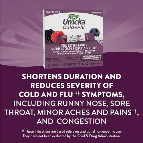 Umcka Cold+Flu FastActives - Berry Flavor, 10 Packets