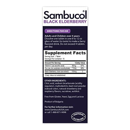 Sambucol Black Elderberry Cold Relief Tablets - 30 Count