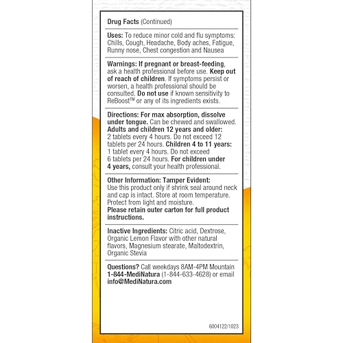 MediNatura ReBoost Zinc Cold & Flu Relief Tablets