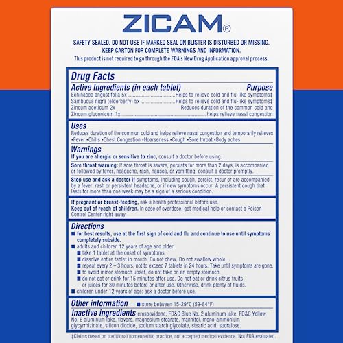 Zicam Echinacea & Zinc Cold Relief Tablets, 20ct