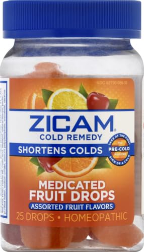 Zicam Cold Remedy Zinc Fruit Drops, 25 Count