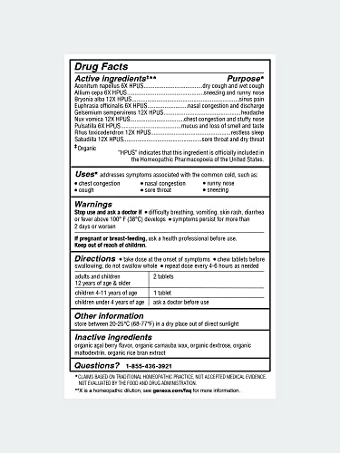 Genexa Cold Crush: Organic Cough & Cold Relief