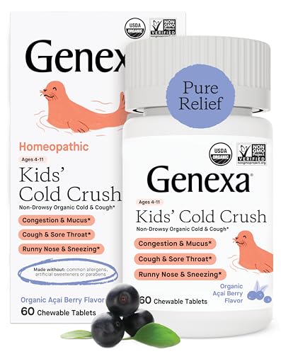 Genexa Kids' Cold Crush | Organic Cough Relief Tablets