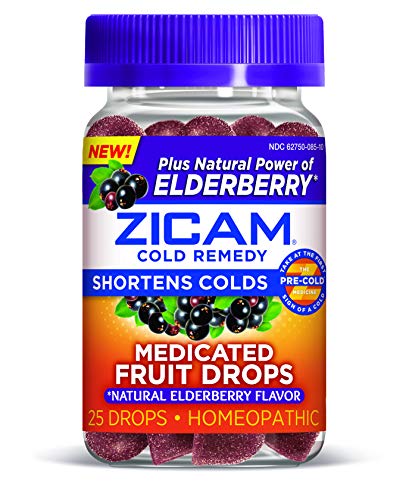 Zicam Elderberry Zinc Cold Remedy Fruit Drops
