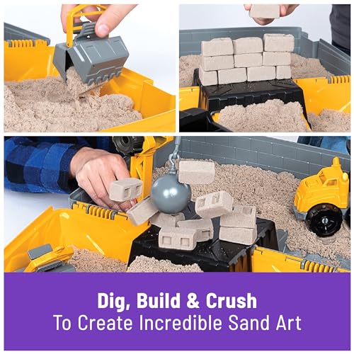 Construction Site Folding Sandbox with Kinetic Sand (8 words)