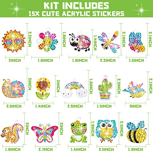 DIY Gem Keychains: Crafts for Kids (15-Piece Set)