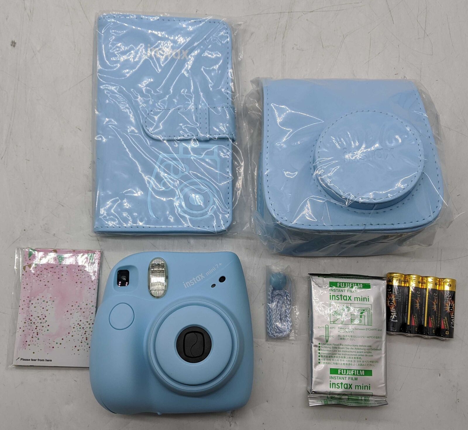 Fujifilm Instax mini 7+ Instant Camera Bundle Light Blue 600021794