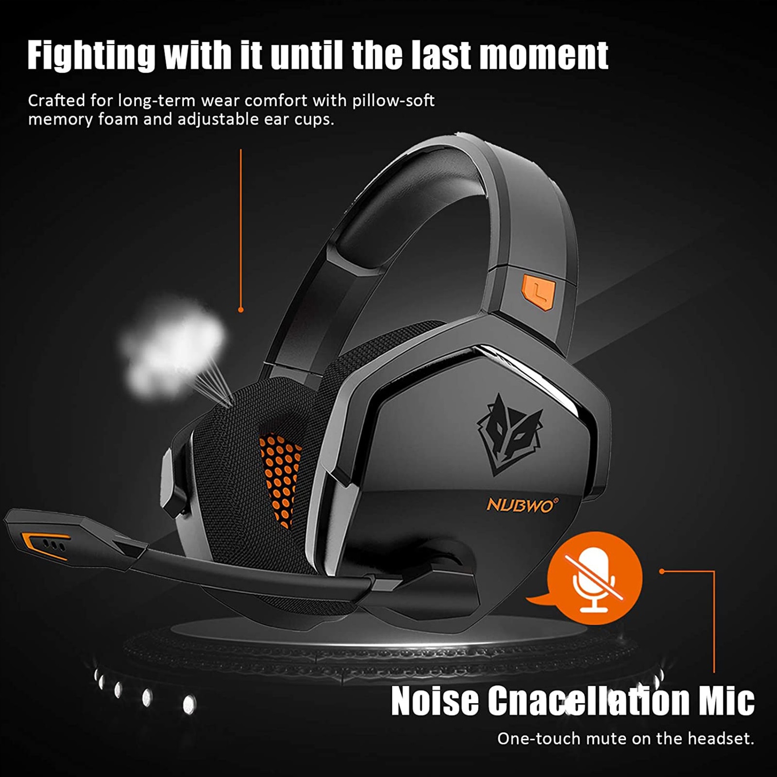 Wireless Gaming Headset with Noise Reduction Mic