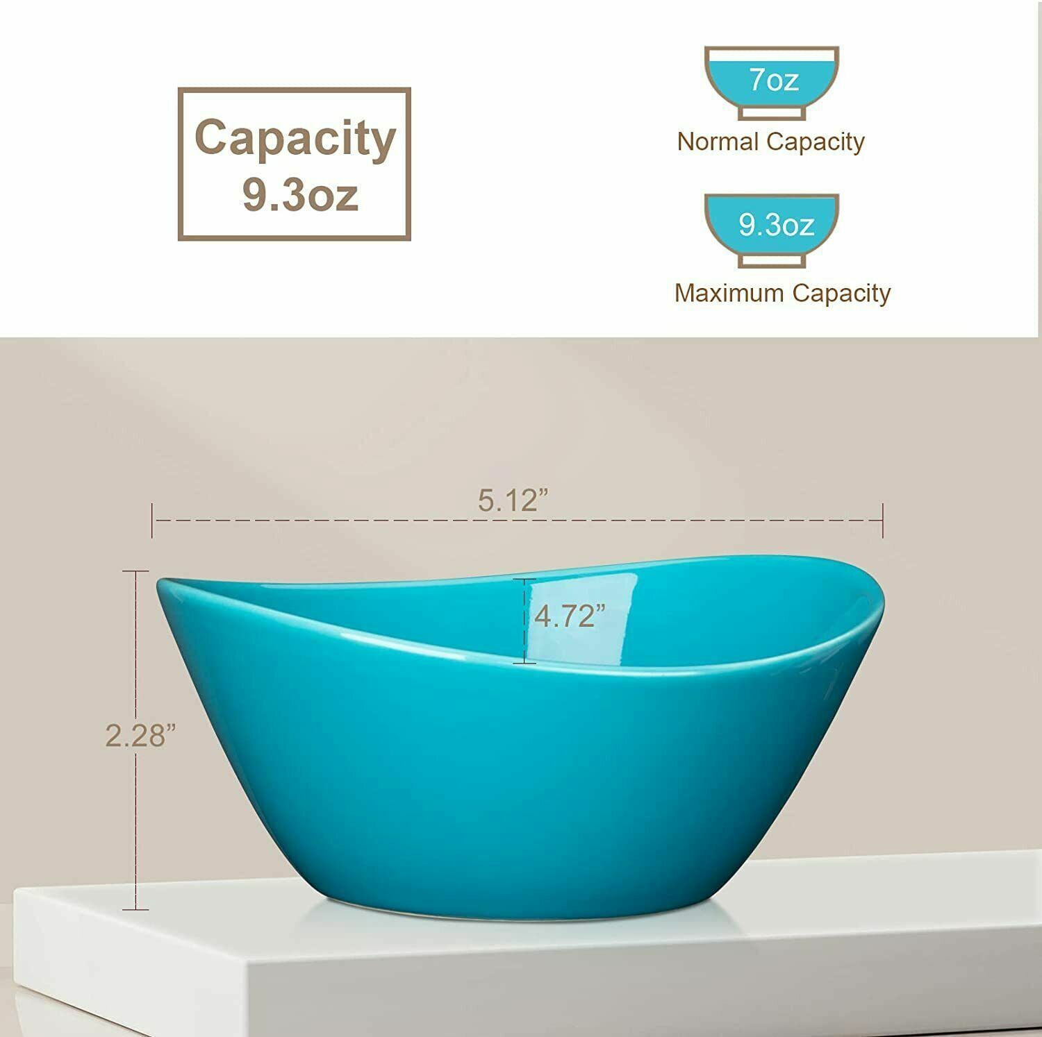 Microwave-Safe Ceramic Ice Cream Bowls Set
