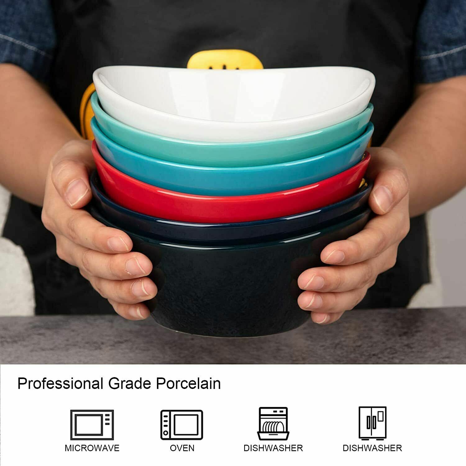Microwave-Safe Ceramic Ice Cream Bowls Set