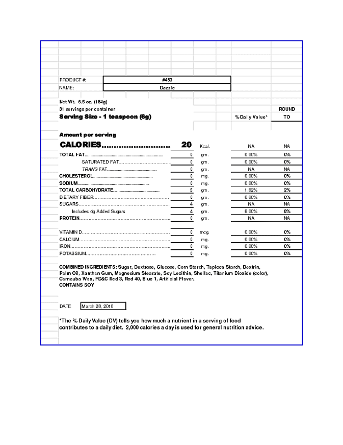 Dazzle Ice Cream Sprinkles 6.5oz