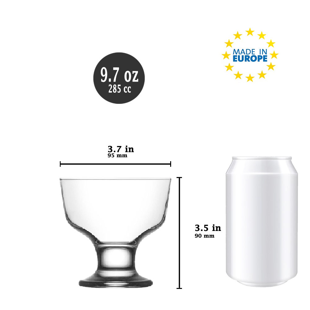 LAV Clear Glass Ice Cream Bowls Set