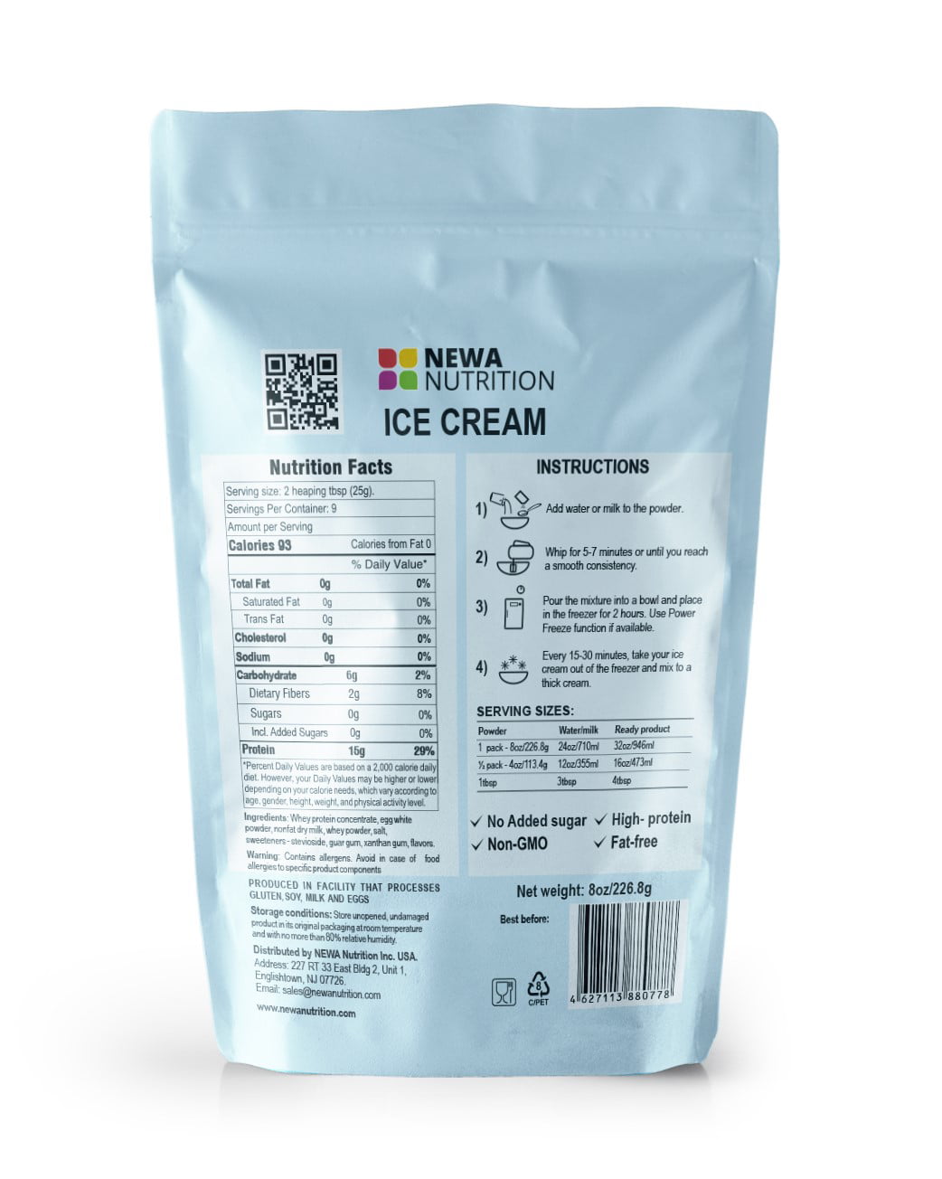 Vanilla Keto Ice Cream Mix - Low Carb, Natural