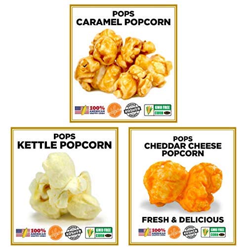 Gourmet Popcorn Tin Trio: Caramel, Cheese, Kettle Corn