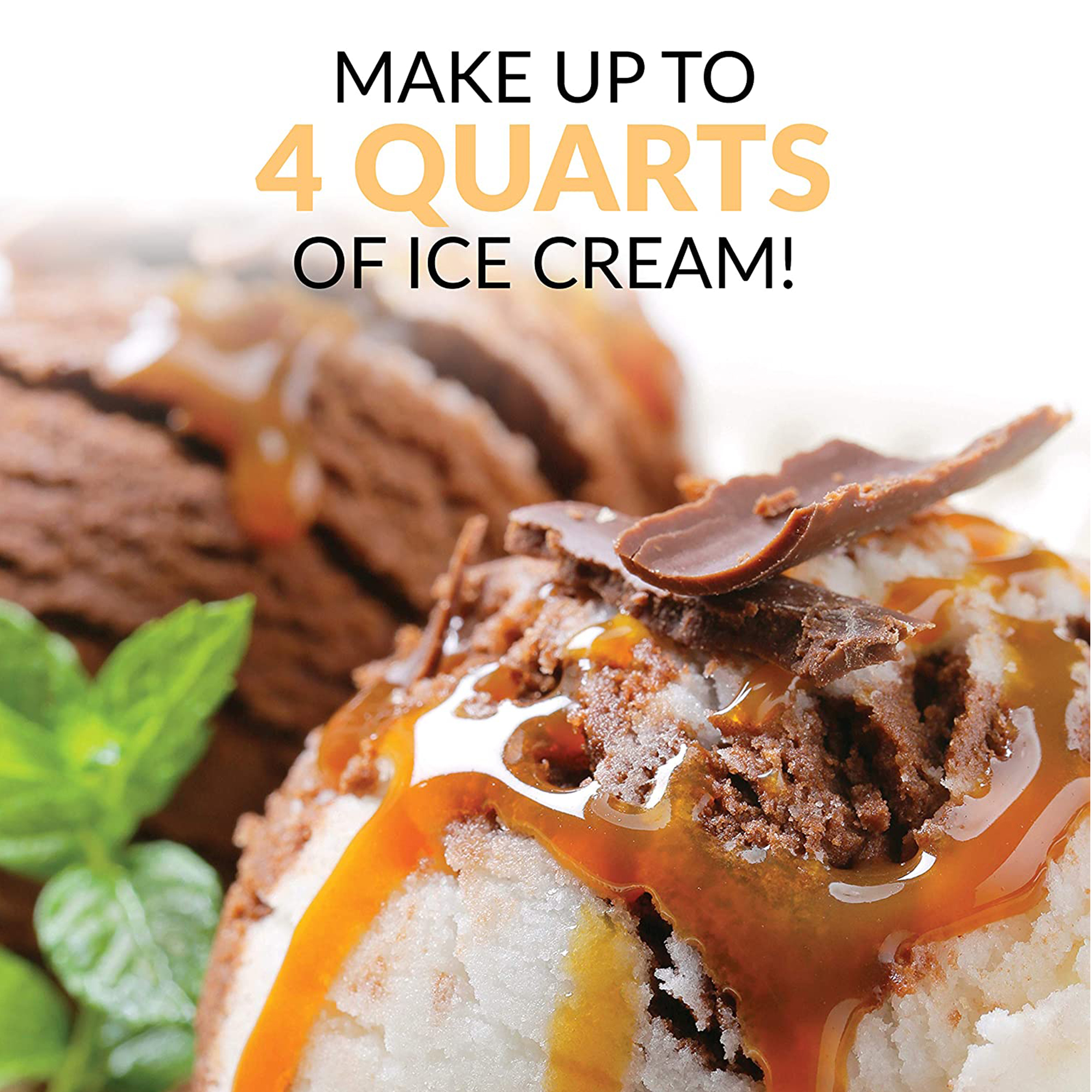 4 Quart Soft Serve Ice Cream Maker with Handle