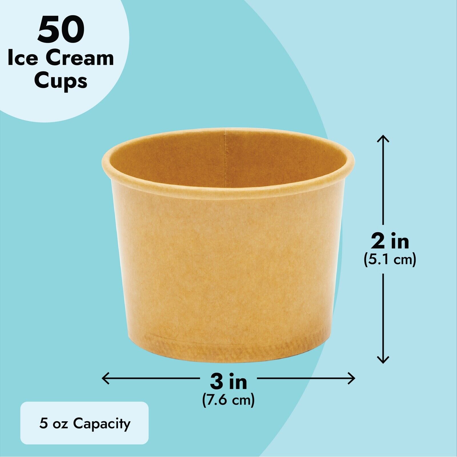 50 Disposable 5 oz Ice Cream Cups