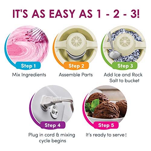 4 Quart Electric Ice Cream Maker with Recipe Booklet