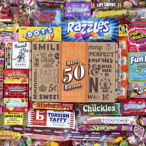 50th Birthday Retro Candy Gift Basket