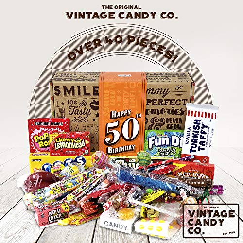 50th Birthday Retro Candy Gift Basket