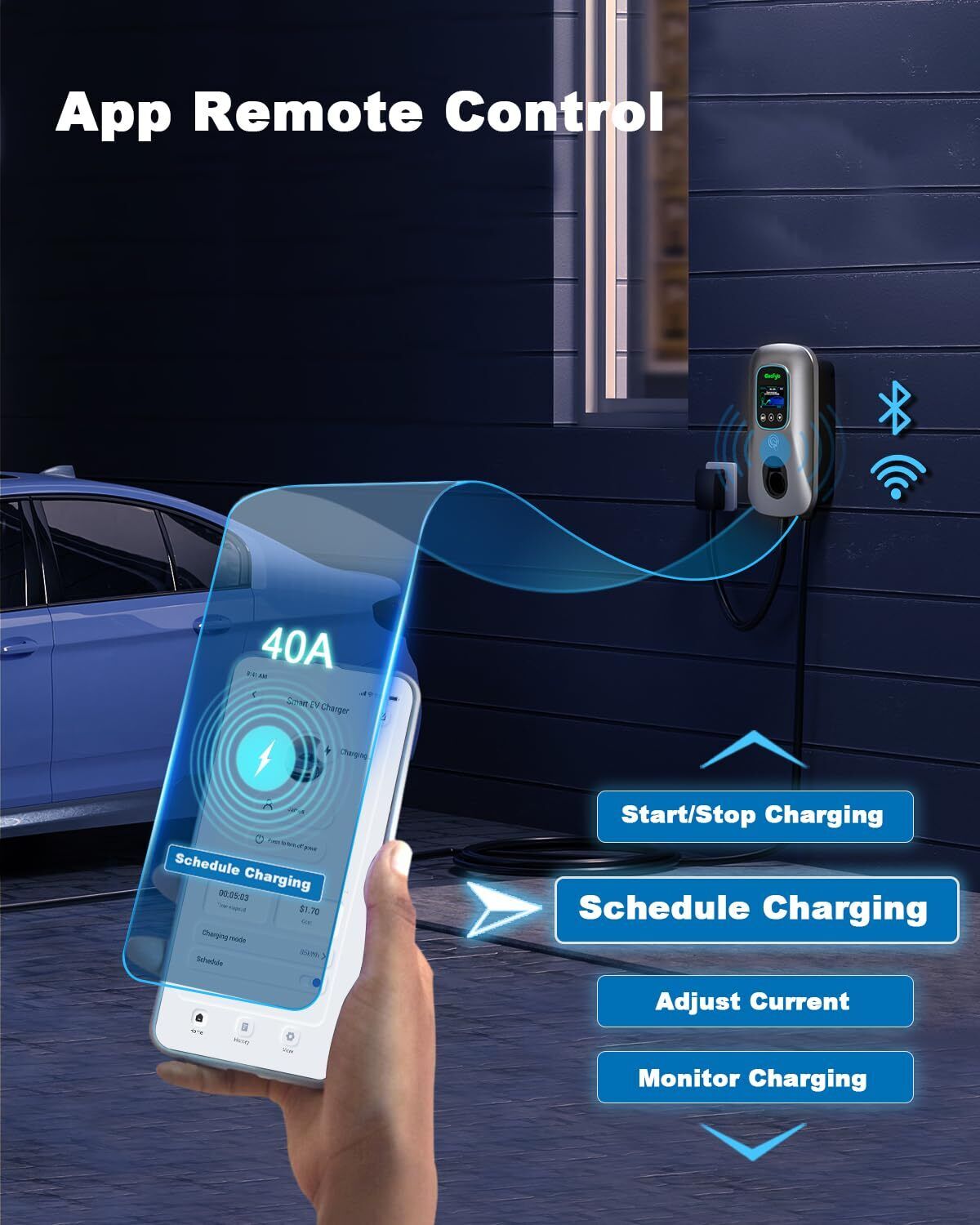 Smart Level 2 EV Charger with Wifi $400