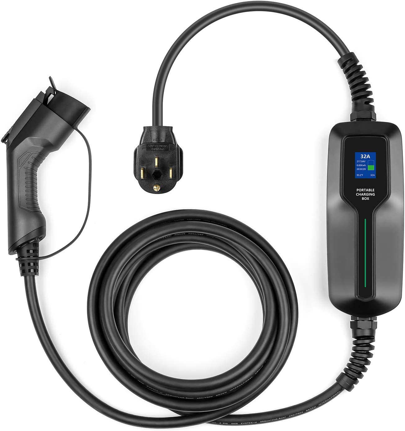 32A Level 2 EV Charger (14-50 Plug, 7.68Kw)
