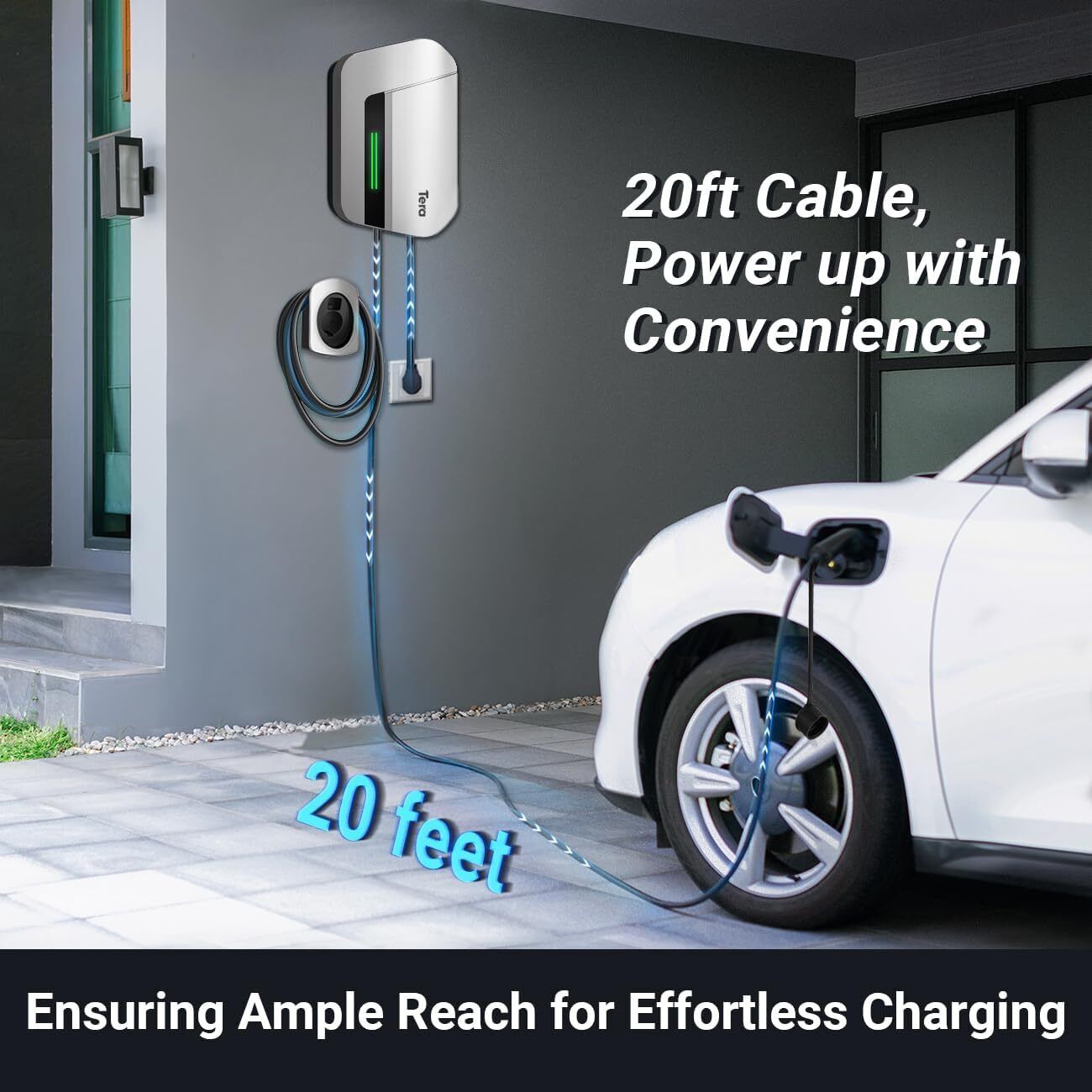 Home EV Charger Level 2 32A 240V 20FT Cable