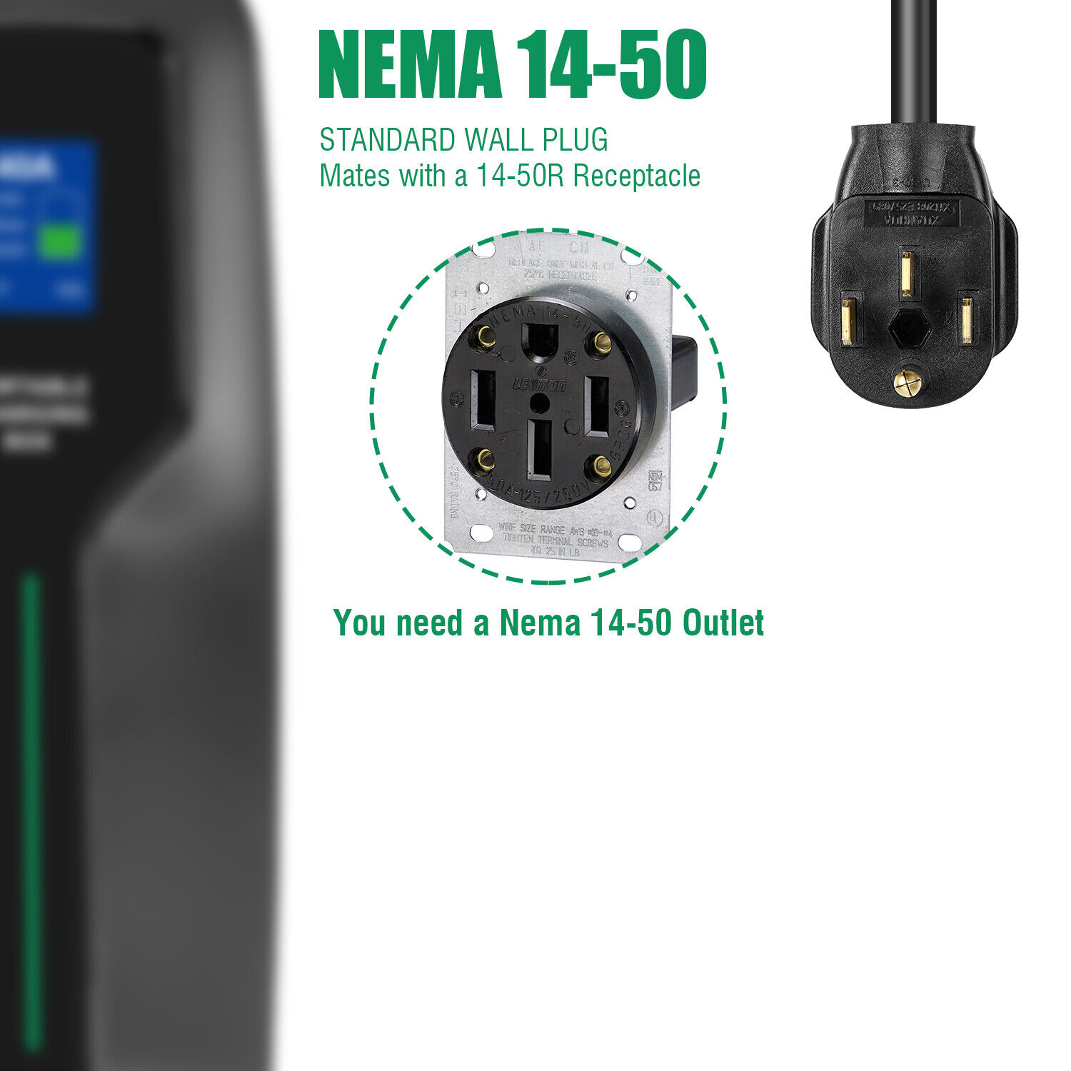 Portable Level 2 Electric Car Fast Charger 40A