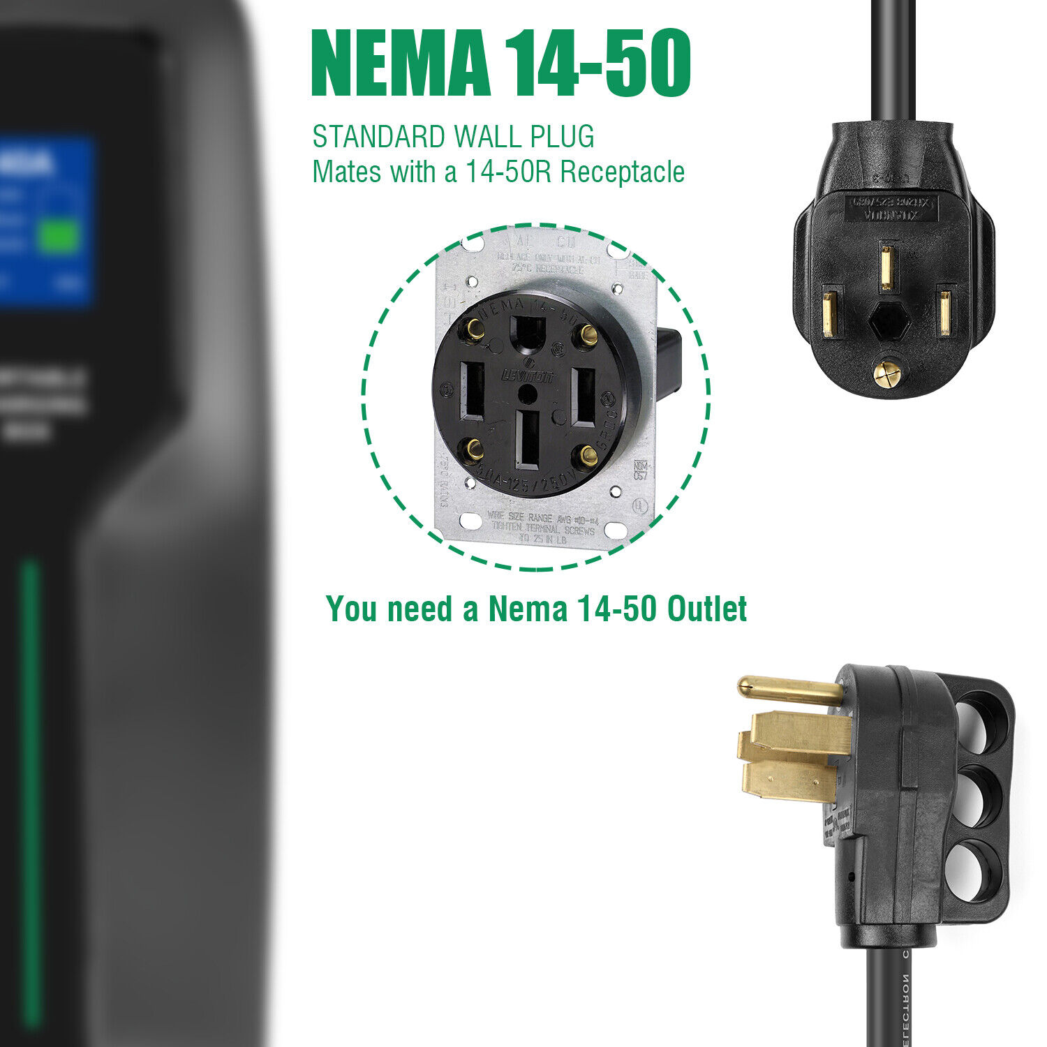 Portable Level 2 Electric Car Fast Charger 40A
