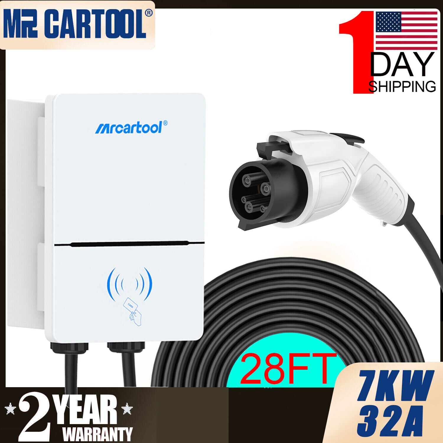 Home Electric Vehicle Charger 32A 7KW Level 2