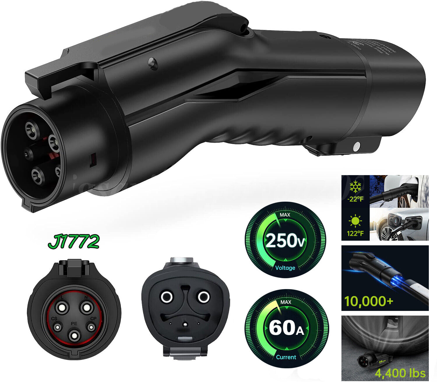 Tesla to J1772 Adapter 60A 250V EV Charger