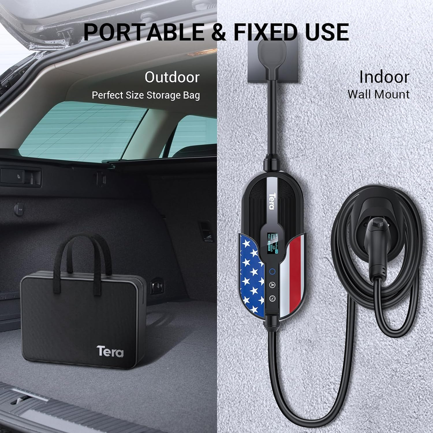 Portable Electric Vehicle Charger for Tesla & J1772