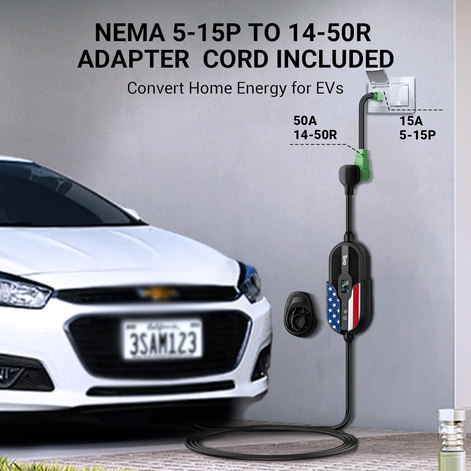 Portable Electric Vehicle Charger for Tesla & J1772