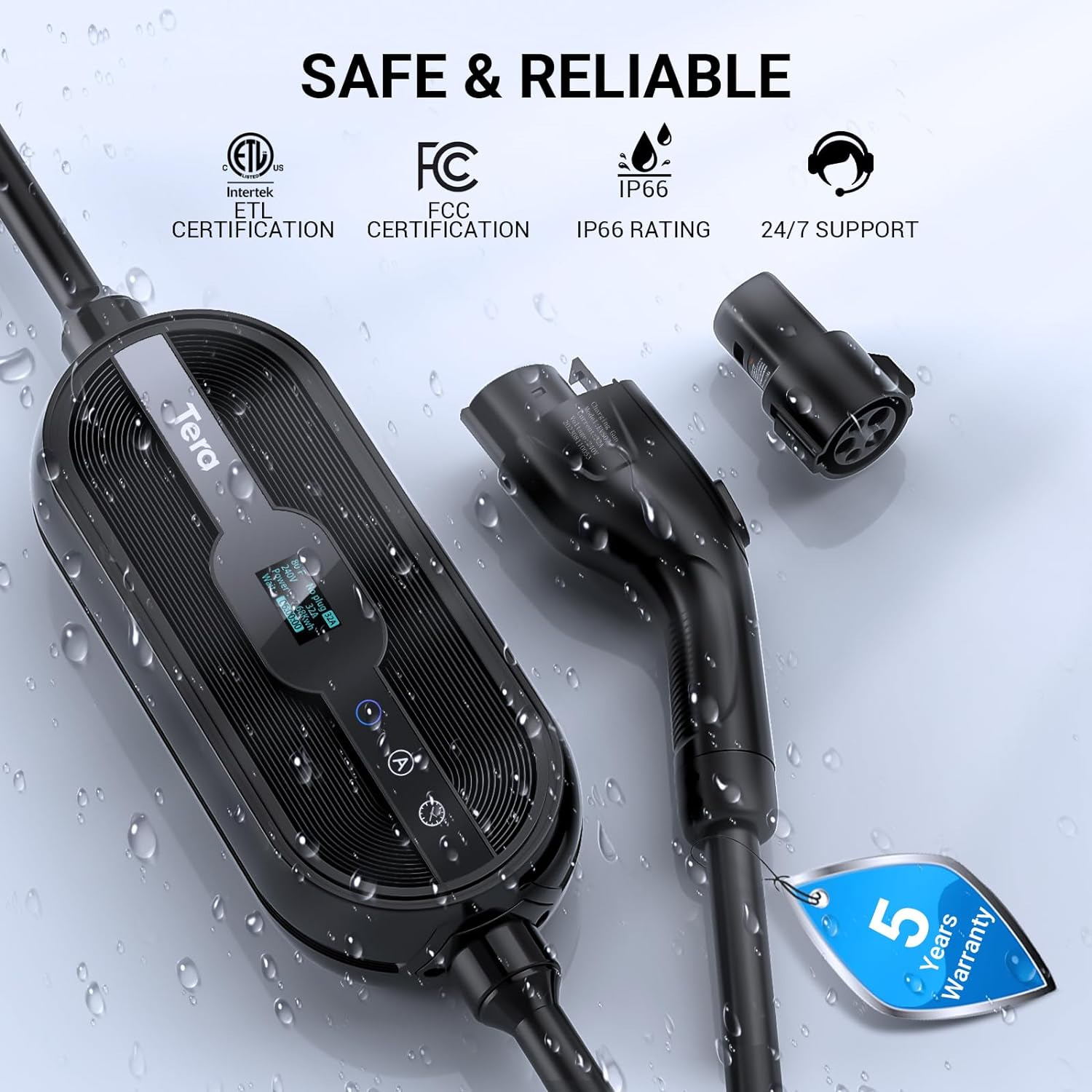Portable Electric Vehicle Charger for Tesla & J1772