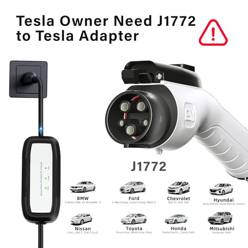 AplysiaTech Portable 15Amp EV Charger with 21Ft Cord