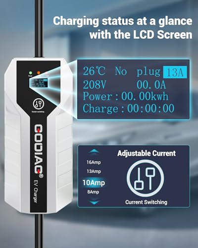 Portable Level 1+2 EV Charger - ETL Certified, 16A