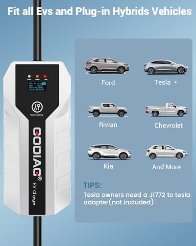 Portable Level 1+2 EV Charger - ETL Certified, 16A