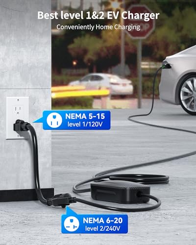 Portable Carbon Fiber EV Charger (Level 1+2, 16Amp)