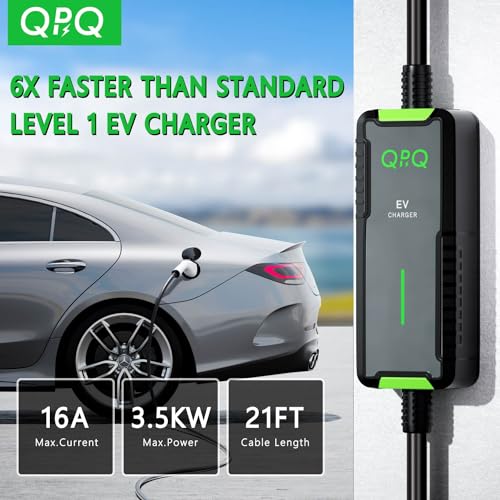 Portable Level 1-2 EV Charger with 21 FT Cable