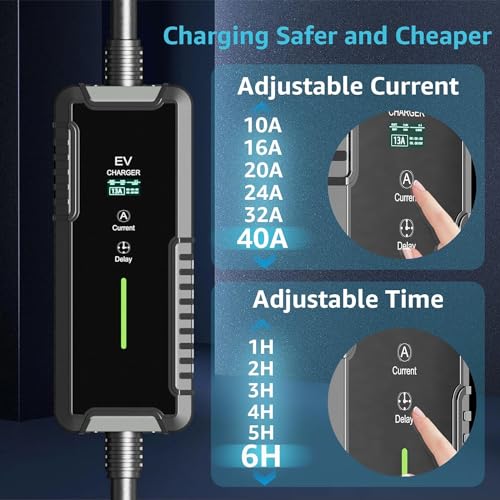 bokman Portable Level 1&2 EV Charger (240V,40A) Adjustable