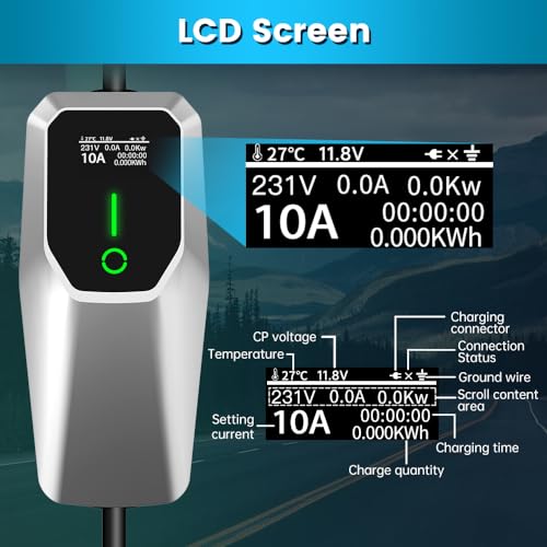 Portable EV Charger 240V 32A with 26ft Cable