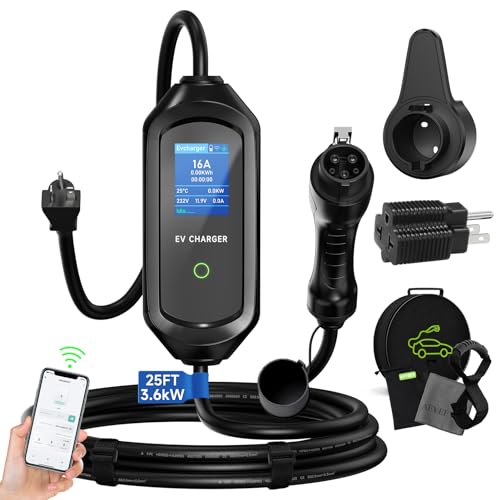 Portable 16Amp Level 1 EV Charger with Extension